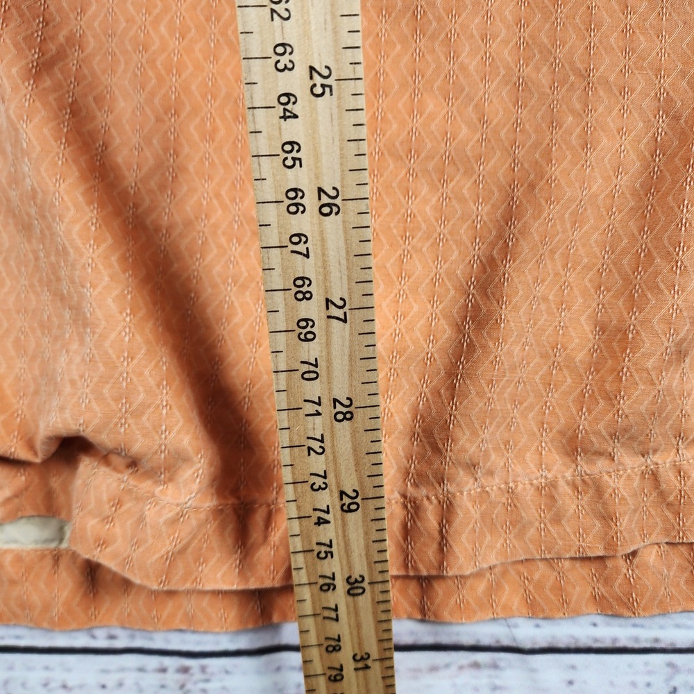 Tommy Bahama Silk Short Sleeve Button Down Shirt XXL Regular Orange Textured - Picture 6 of 7
